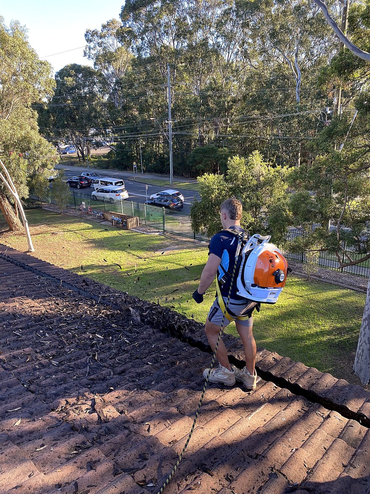 Harnessed Gutter Work