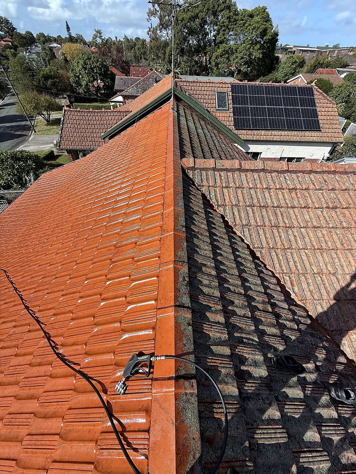 Roof Soft Wash In Action