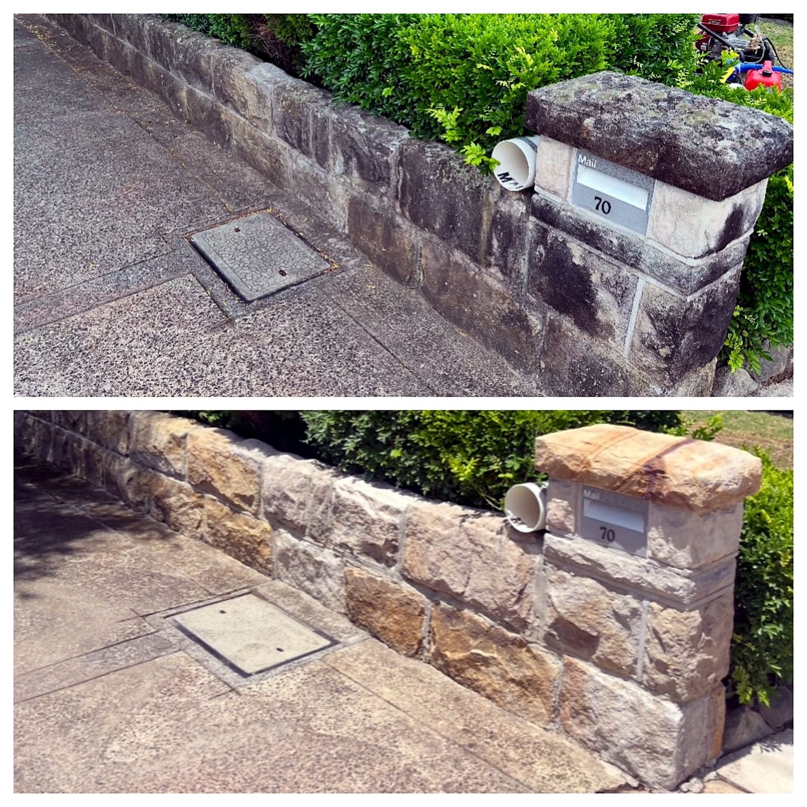 Sandstone Wall — Before & After